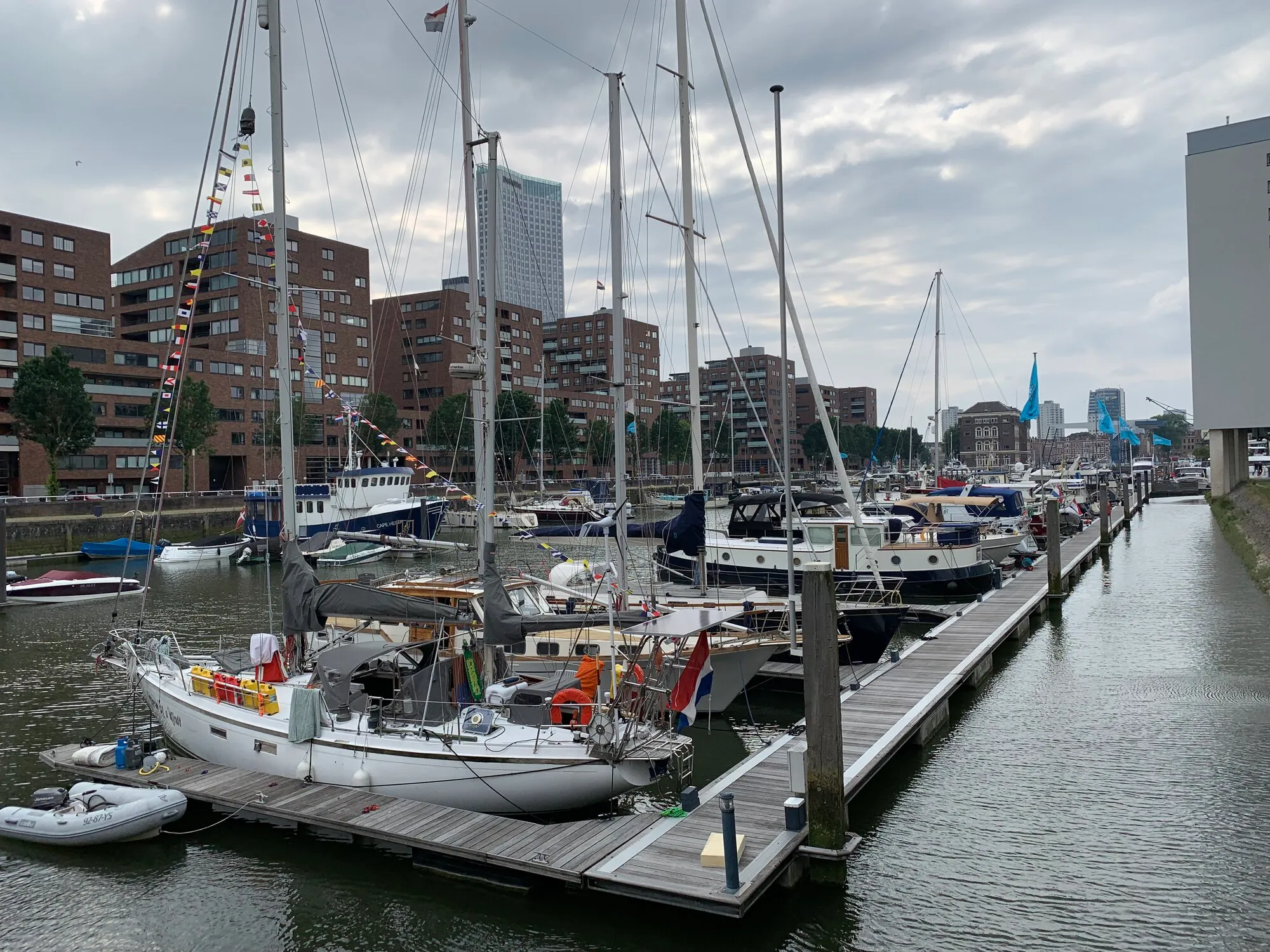 Sailing boats in the city