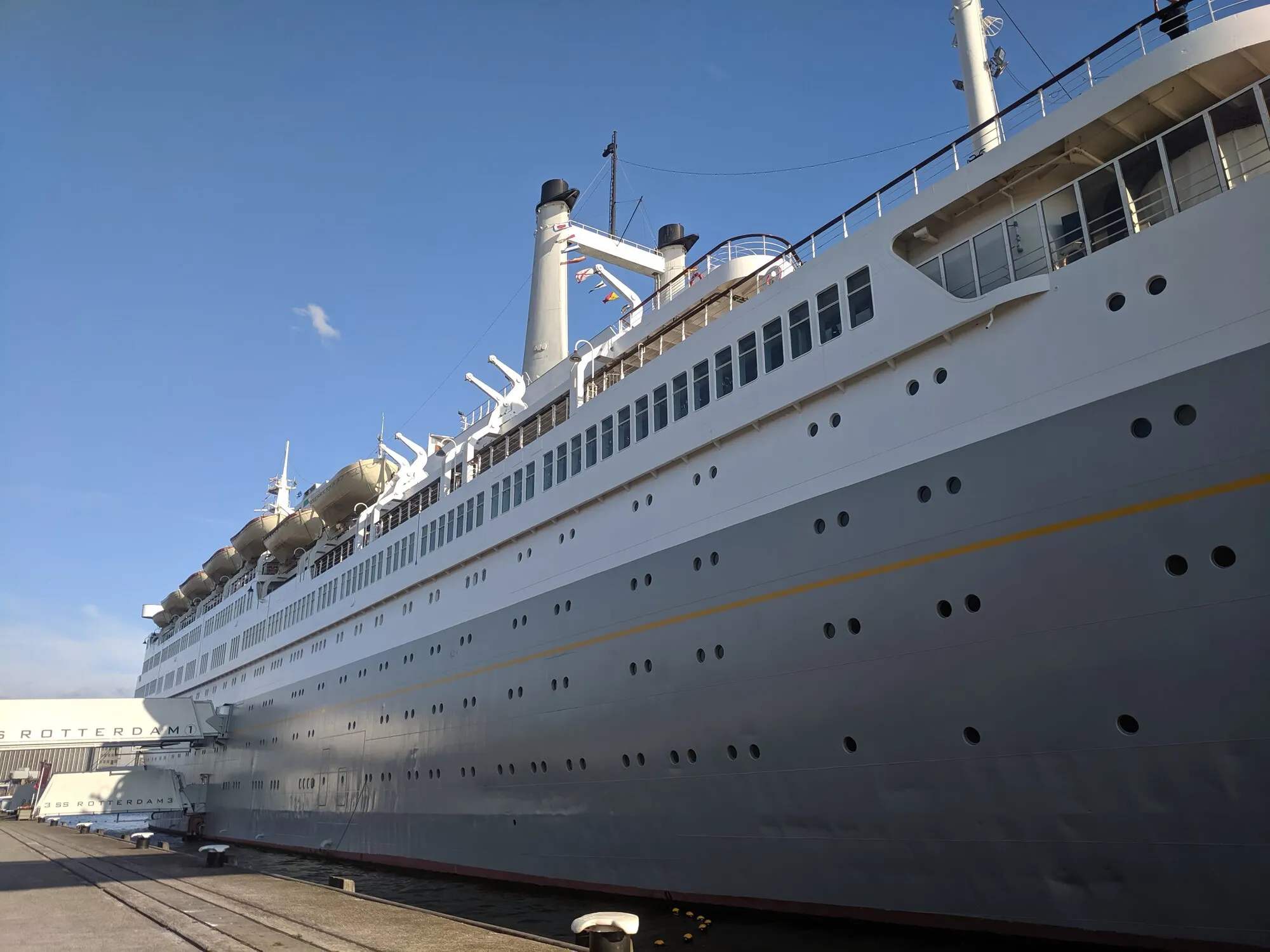 A phot of the ship from the ground